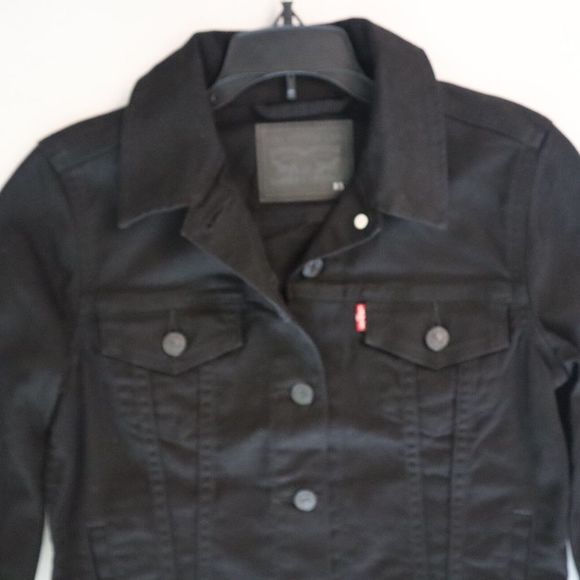 Levi's 29945-0038 Women's Sz XS Black Original Denim Trucker Jacket $90 - Picture 4 of 7